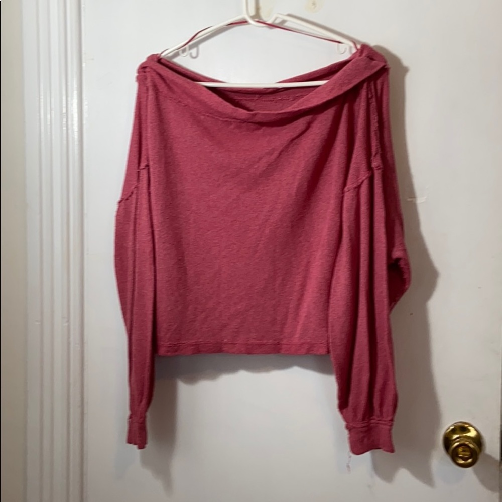 Free people off the shoulder long sleeve shirt